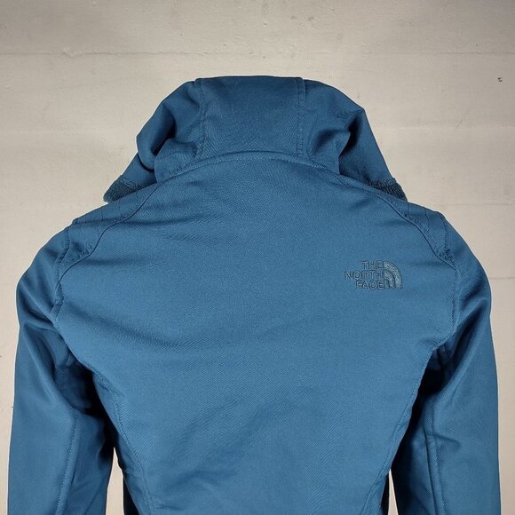 The North Face teal peacock blue full zip plush fleece Windwall jacket ladies XS - Picture 5 of 10